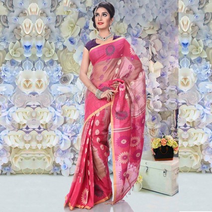 Traditional soft muslin Sharee form Tangail with Beautiful design and color